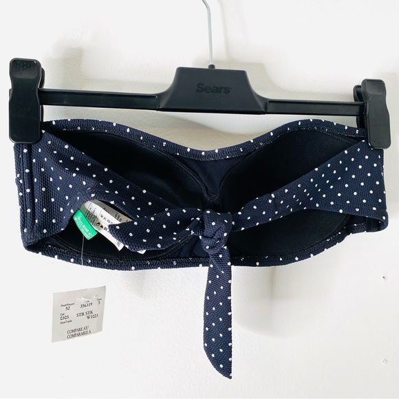 United Colors Of Benetton Navy Blue Polka Dot Bikini Top NWT - Picture 3 of 6